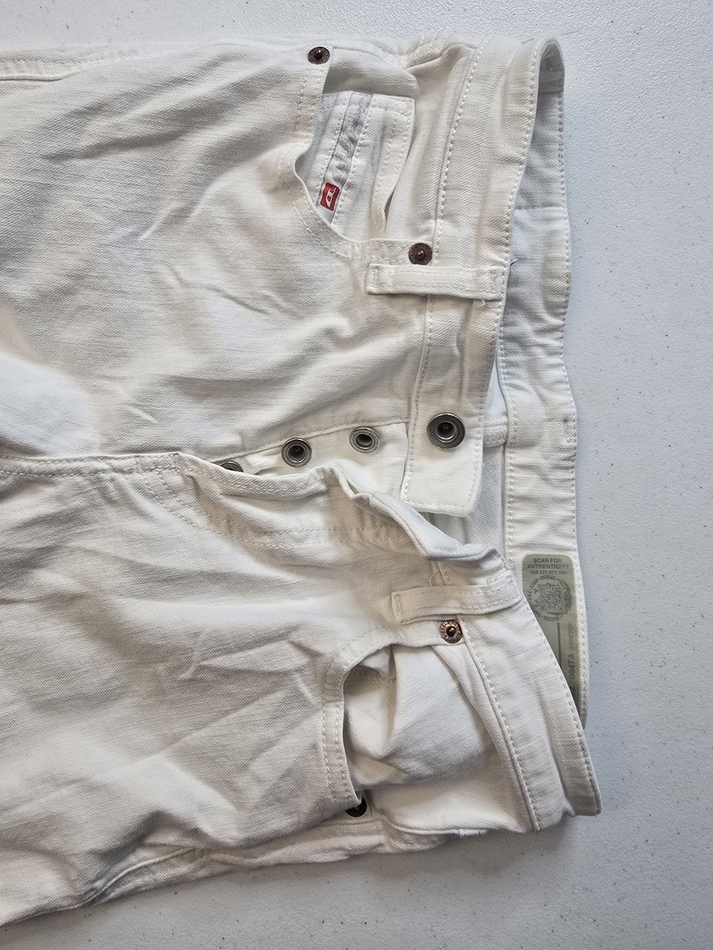 Diesel Women Off-White Button-Fly Flat